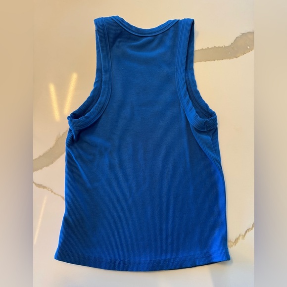 Blue Ribbed Tank Top - Picture 2 of 2